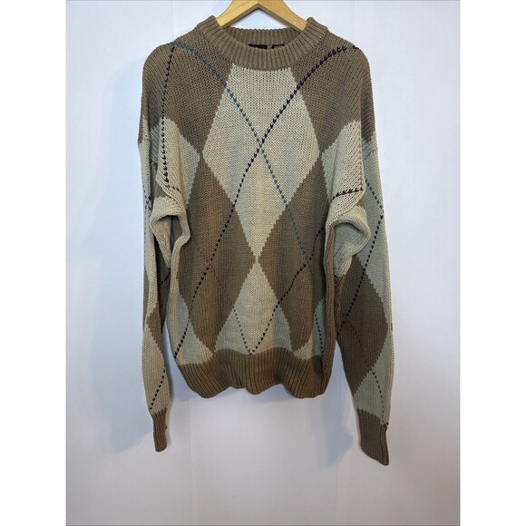 Structure Mens XL Vintage 90’s Sweater Cable Knit‎ Golf Preppy Country Club - Picture 2 of 10